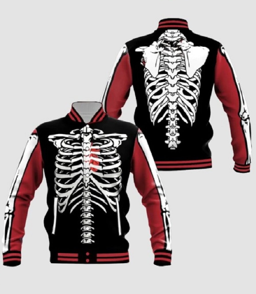 Anatomical Skeleton Satin Gothic Bone Structure Jacket