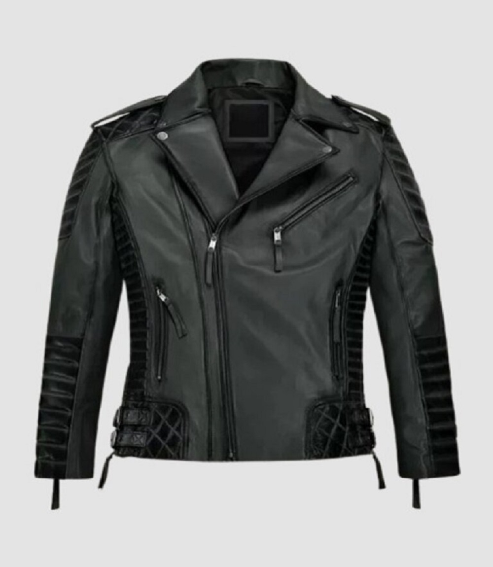 Charles Burnt Black Leather Jacket