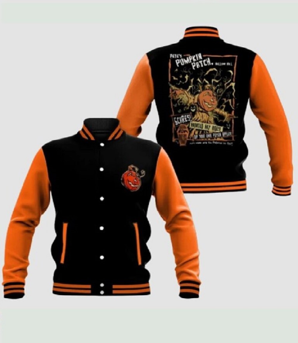 Halloween Black & Orange Haunted Wool Jacket, Pete's Pumpkin Style
