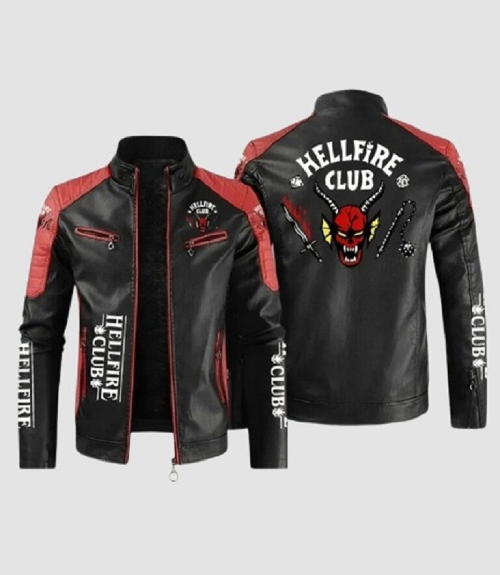 Hellfire Club Mens Leather Motorcycle Jacket