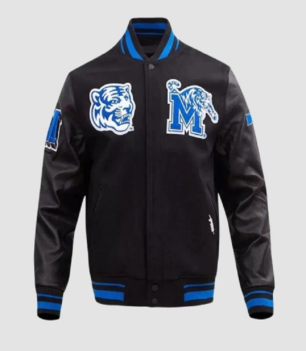 Memphis Tigers Letterman Wool Leather Jacket