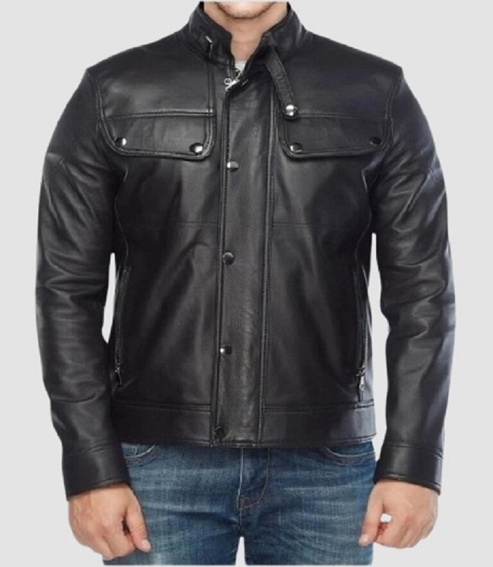 Men Black Leather Jacket