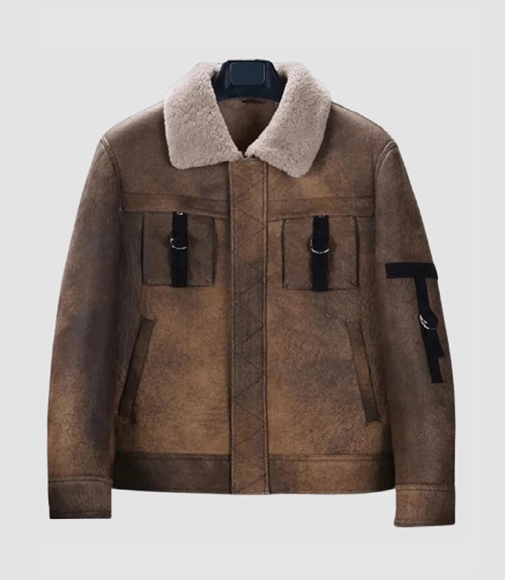 Mens B3 Bomber Distressed Brown Leather Jacket