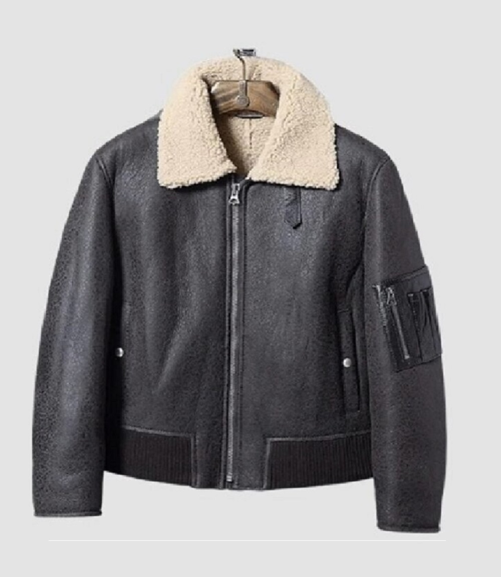 Mens B3 Leather Bomber Jacket Cold Weather Classic