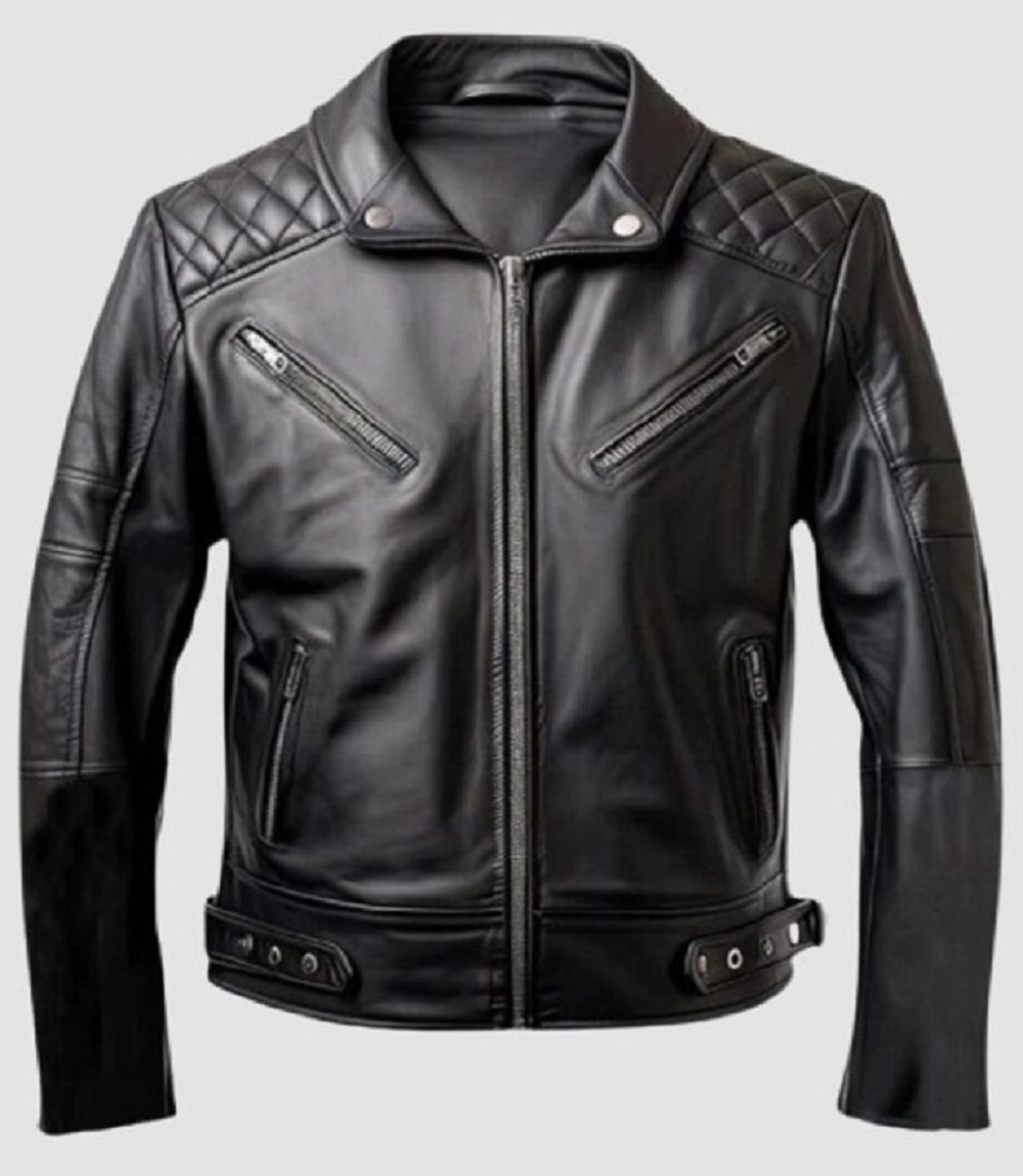 Mens Black Quilted Leather Jacket