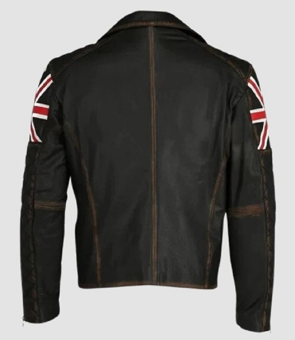 Mens Brown Leather Biker Jacket
