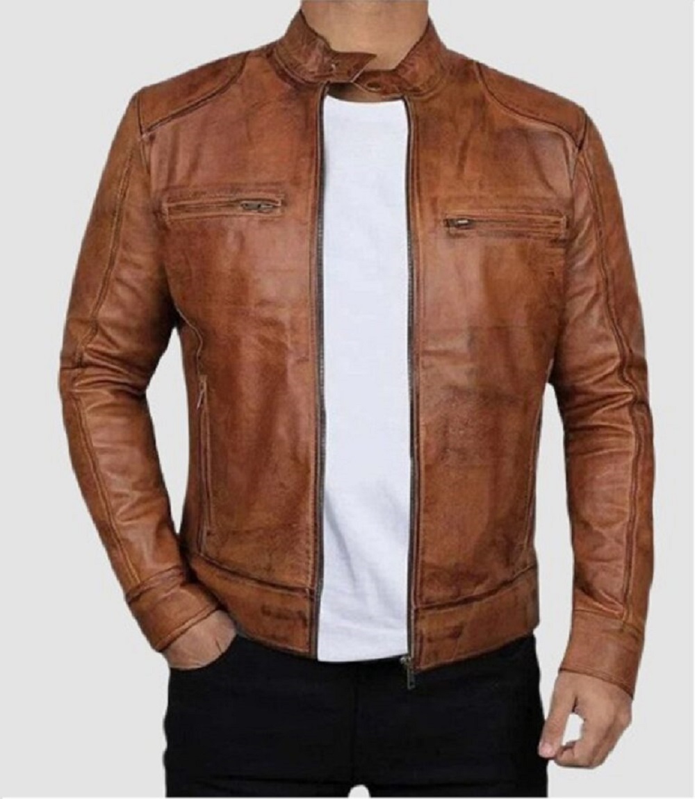 Mens Brown Leather Jacket Classic Look