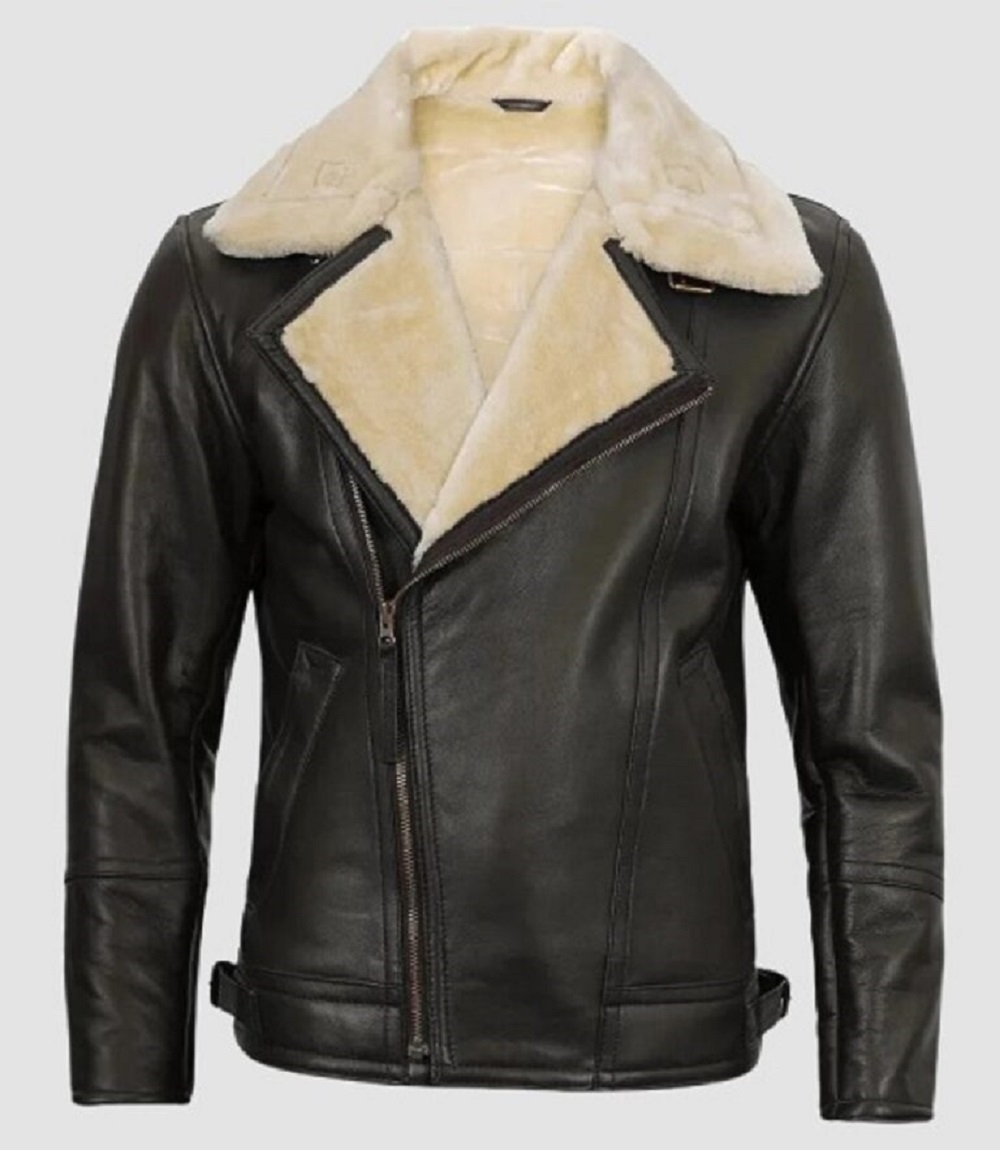 Mens Brown Shearling Leather Jacket