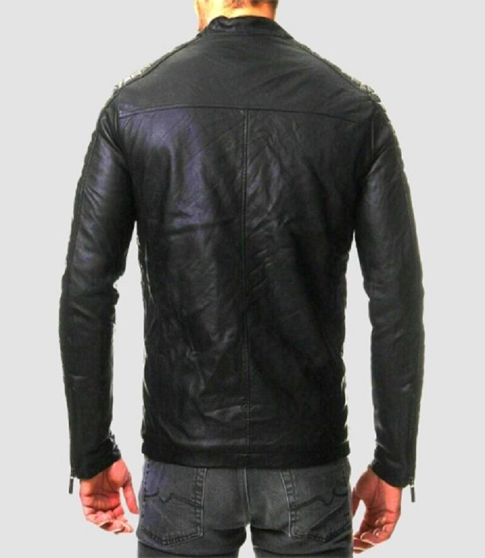 Men's Cafe Racer Genuine Style Leather Jacket