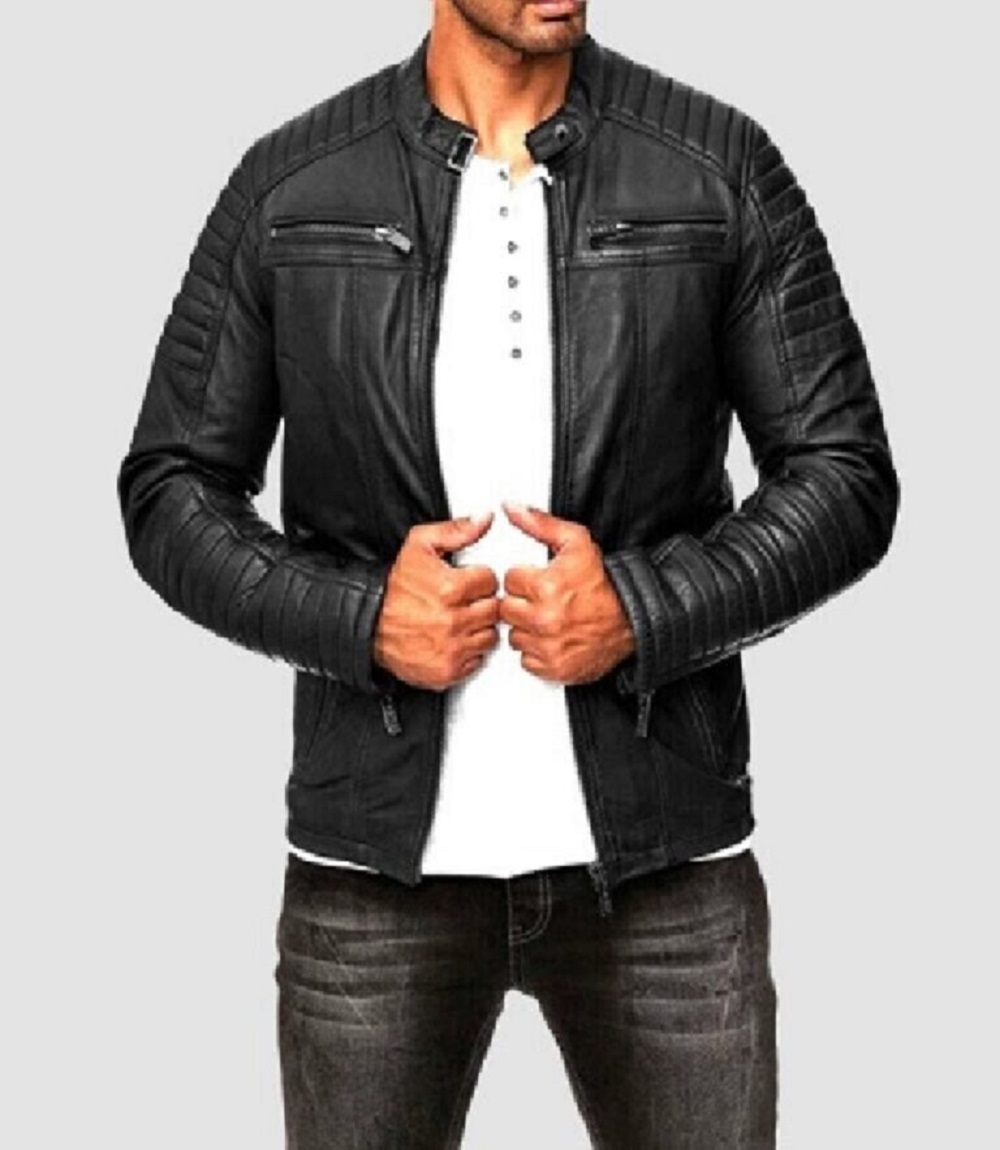 Men's Cafe Racer Genuine Style Leather Jacket