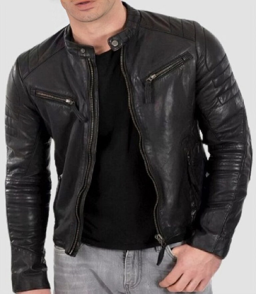 Mens Cafe Racer Leather Jacket