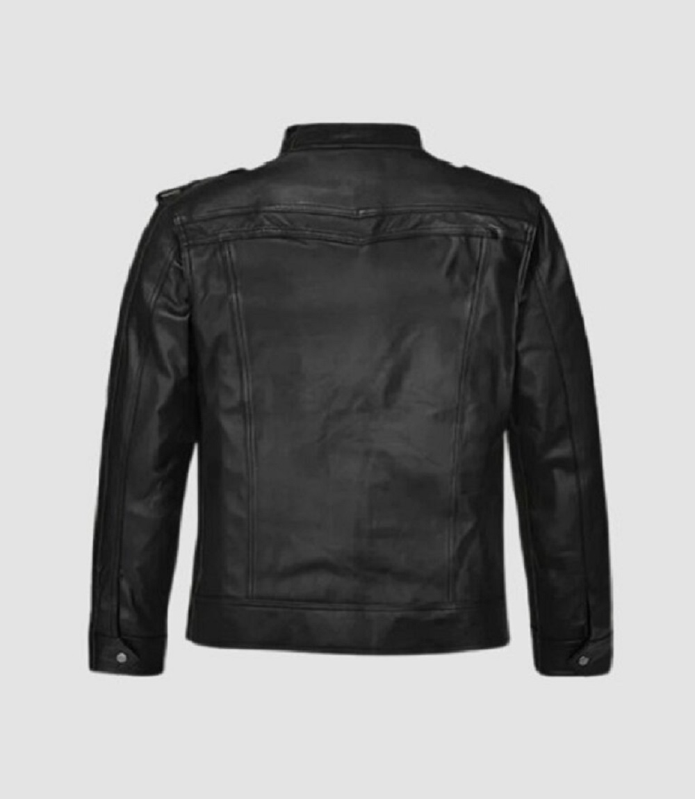 Men’s Classic Black Leather Biker Jacket