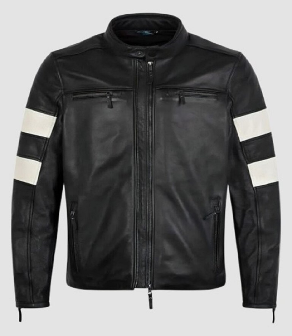 Mens Classic Racer Black Leather Jacket