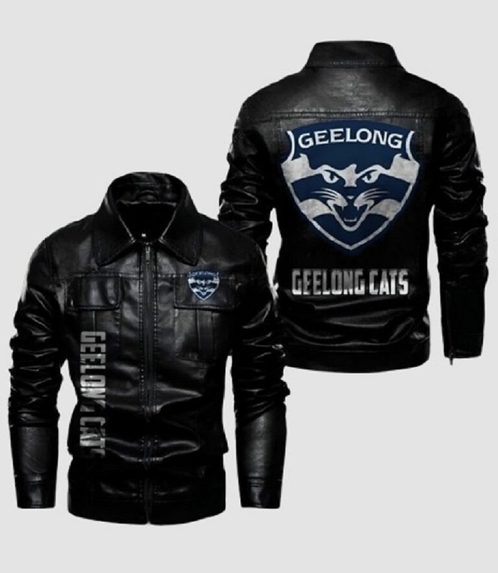 Mens Geelong Cats Leather Jacket