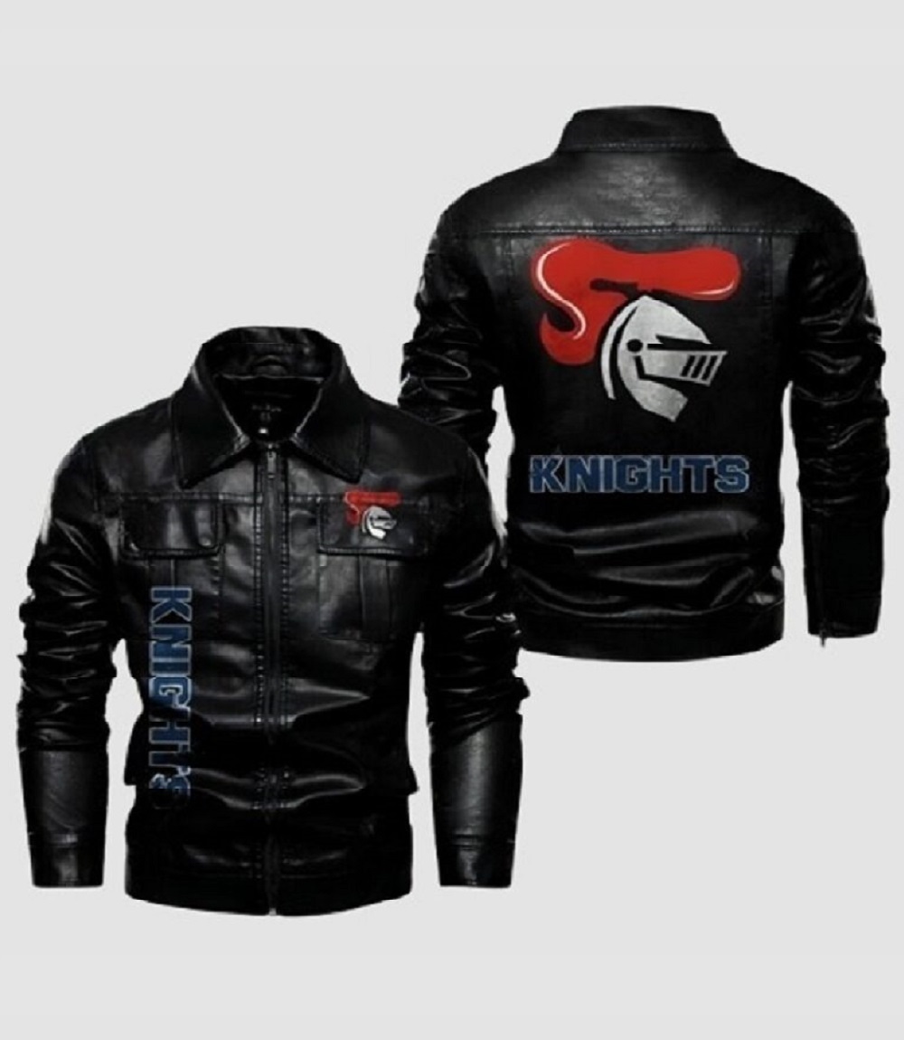 Mens Knights Biker Leather Jacket