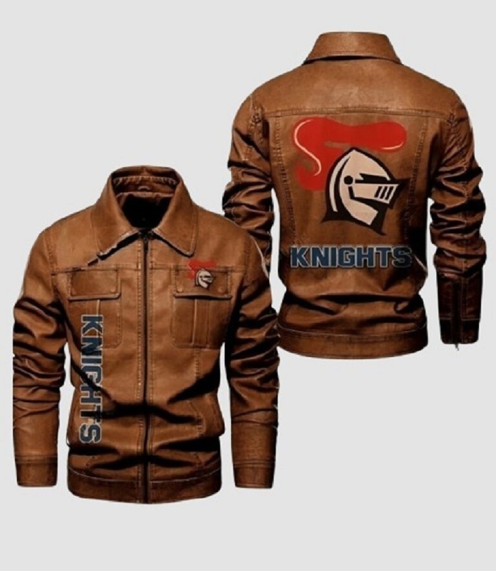 Mens Knights Tan Brown Biker Leather Jacket