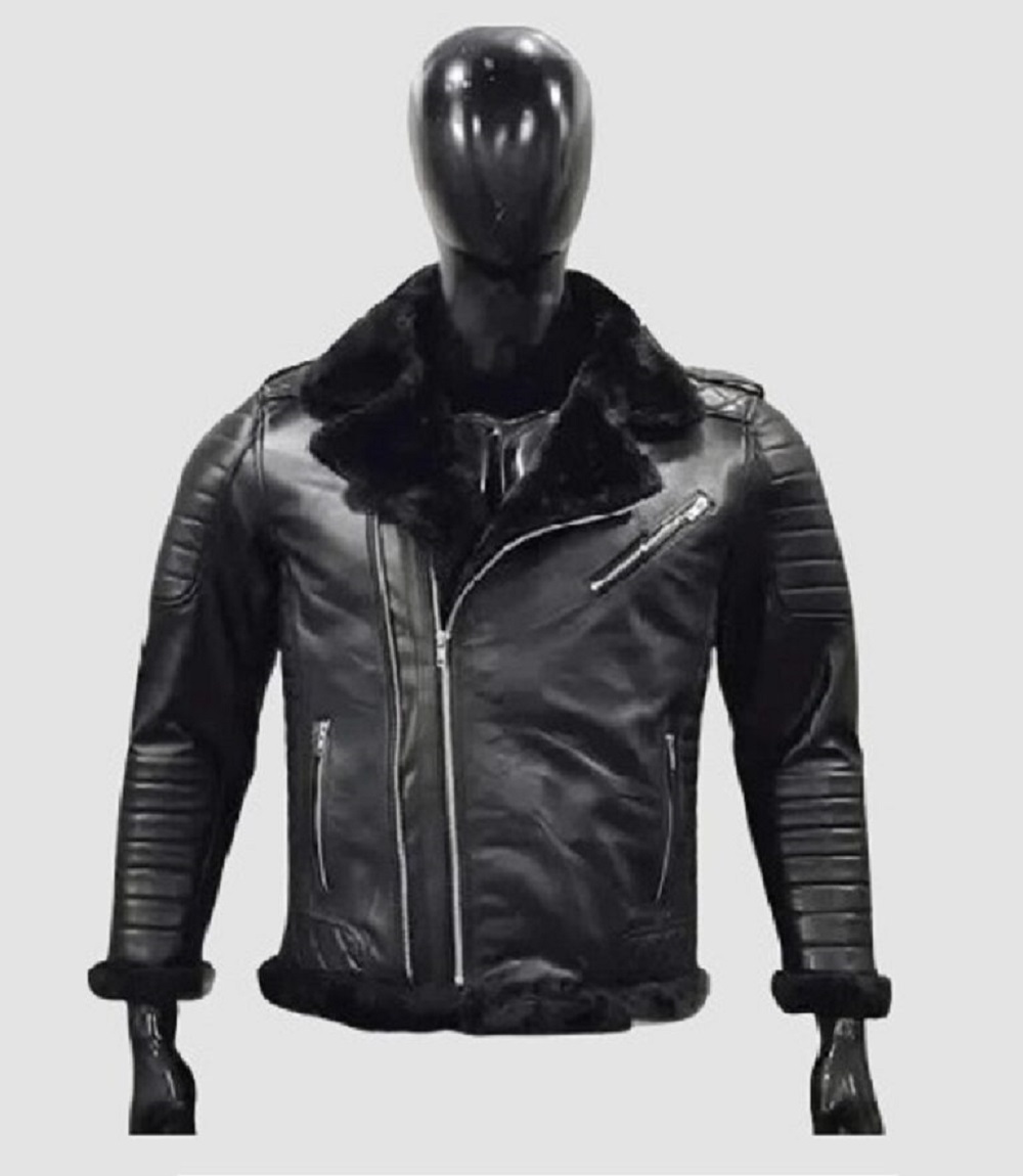 Mens Leather Biker Style Black Slimfit Classic Jacket