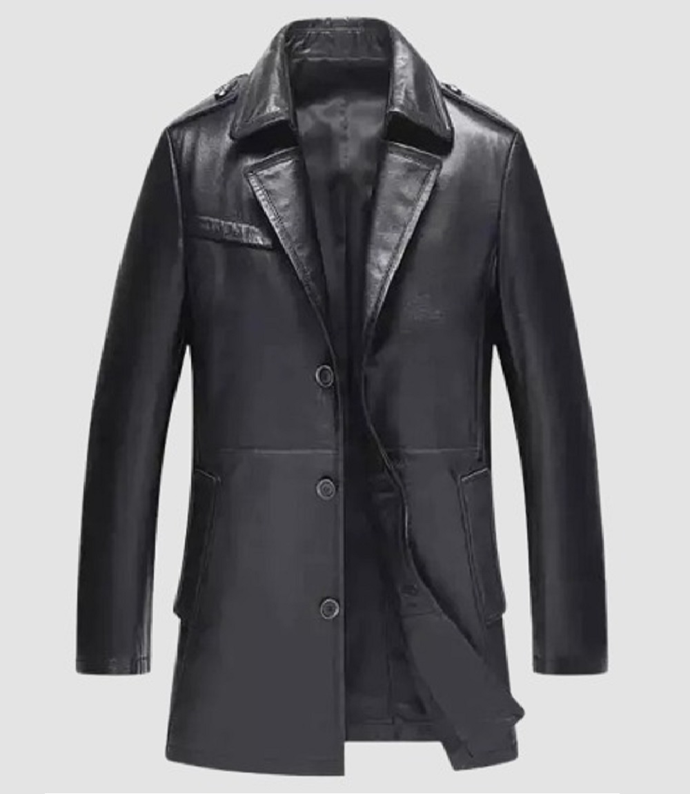Mens Length Leather Coat For All Season New Arrival