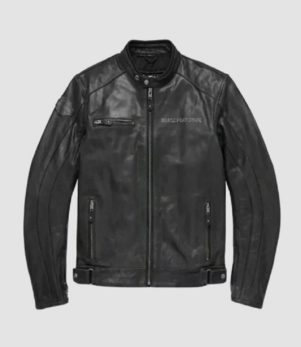 Mens Motorcycle Skull Reflective Leather Jacket