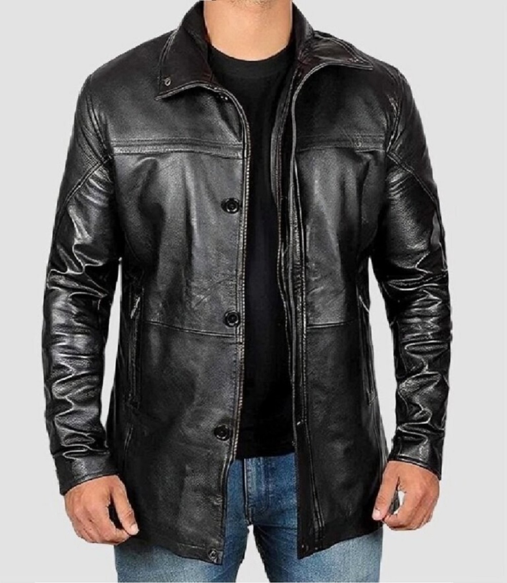Mens Premium Leather Coat Bold Fit with Urban Street Style