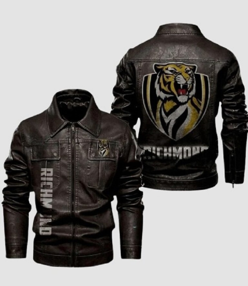 Mens Richmond Dark Brown Biker Leather Jacket