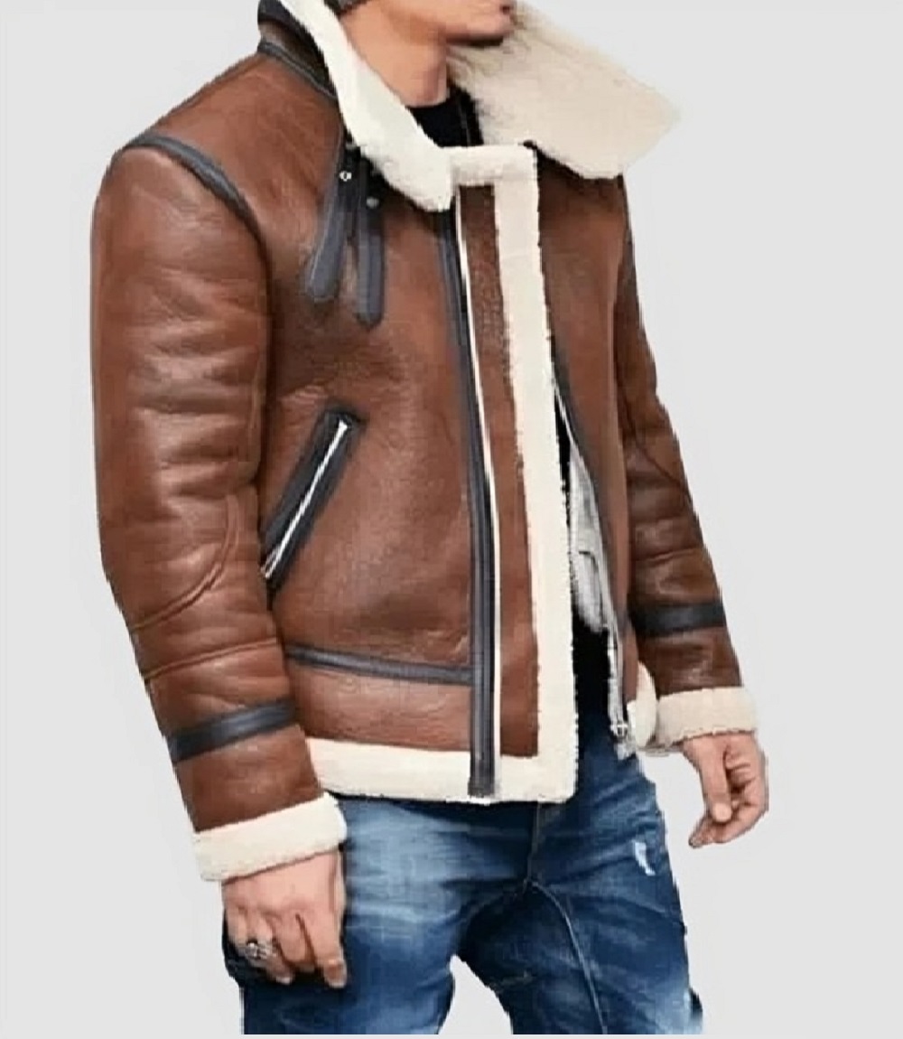 Mens Rugged Aviator Jcaket with Luxe Shearling Comfortpreview