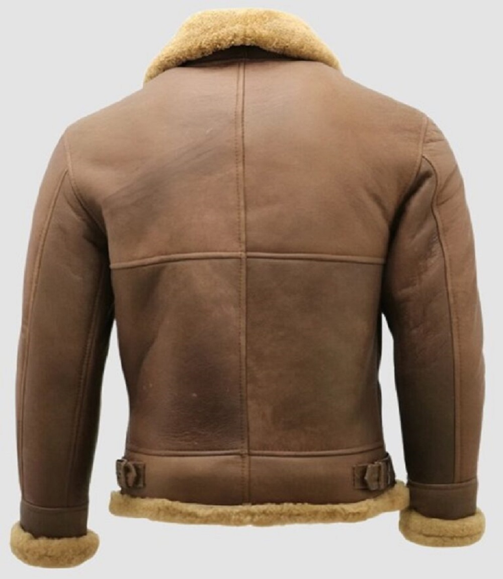 Mens Shearling Aviator Distressed Leather and Arctic Warmth