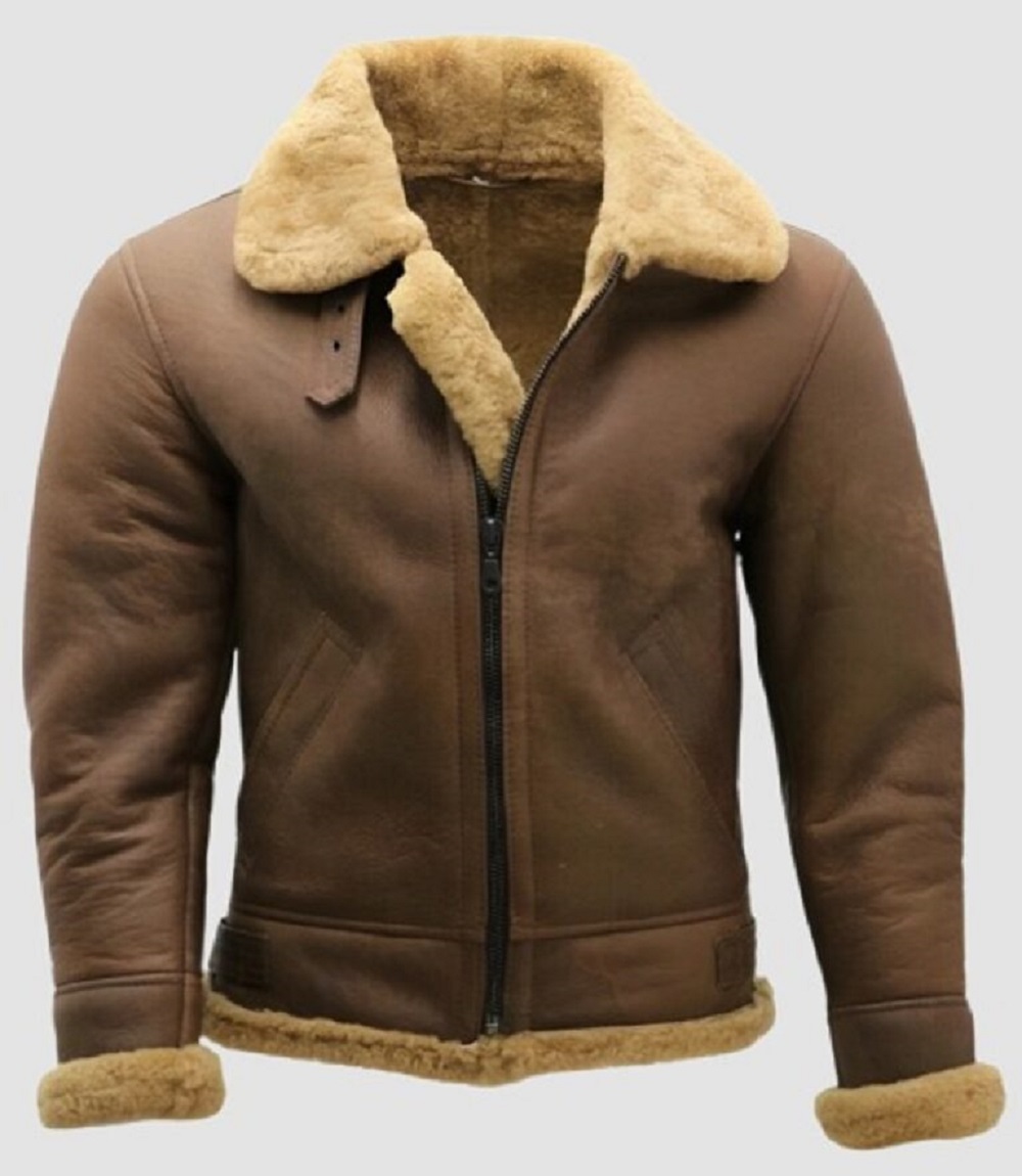 Mens Shearling Aviator Distressed Leather and Arctic Warmth