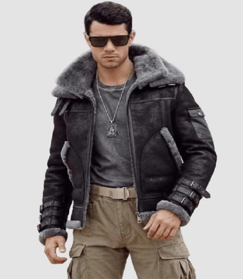 Mens Shearling B3 Flight Leather Jacket Cool Style for Hot Street