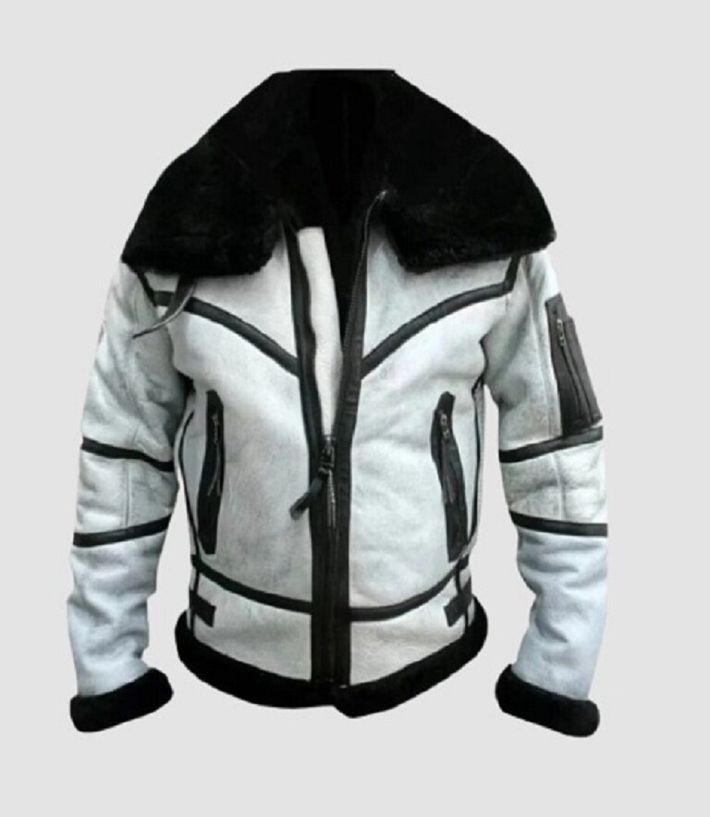 Mens White B3 Bomber Arctic Heritage Jacket