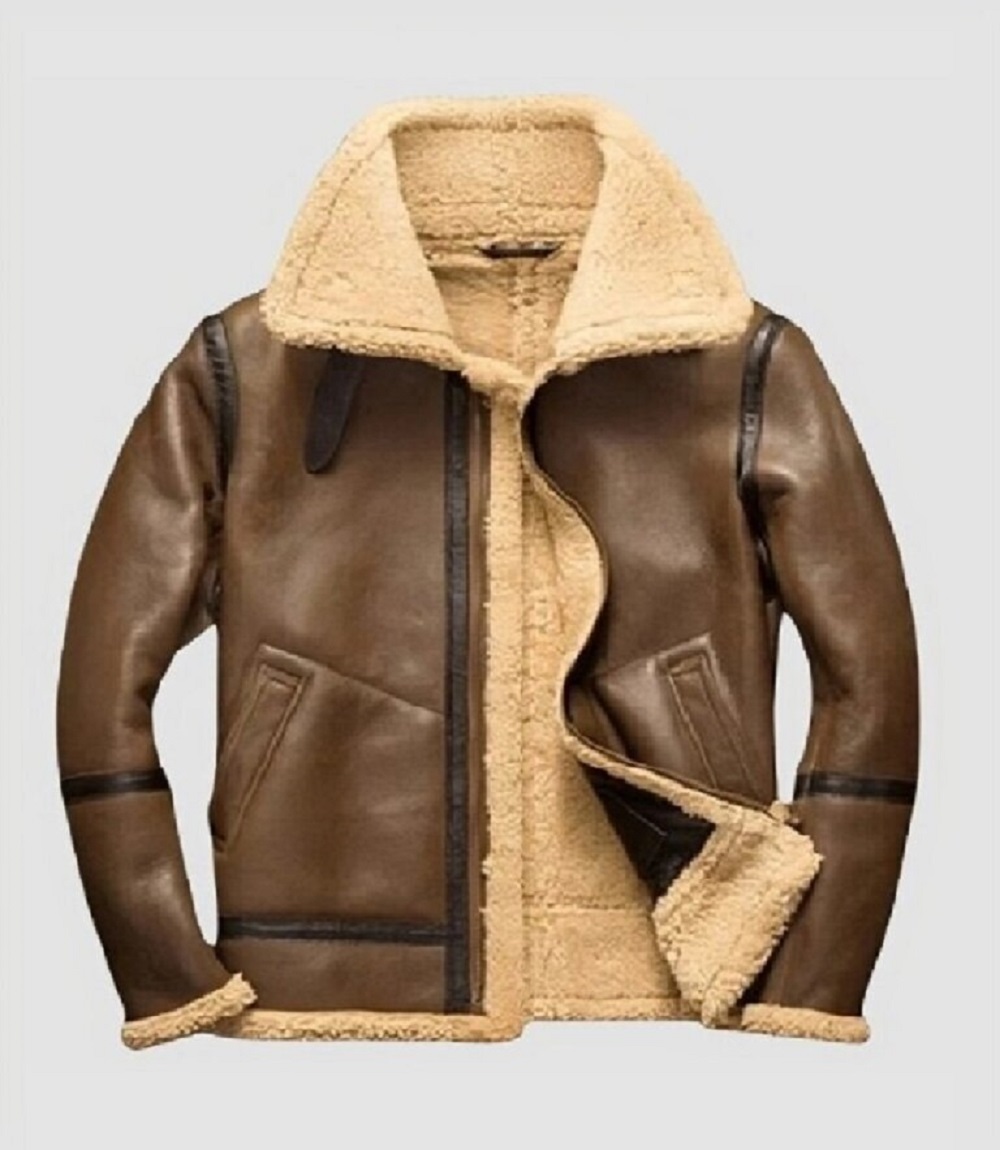 Mens Winter Shearling Coat in Leather jacket