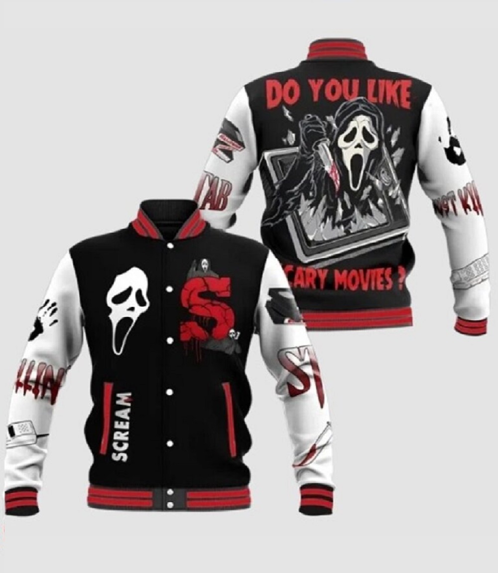 Scream Ghostface Horror Baseball Jacket