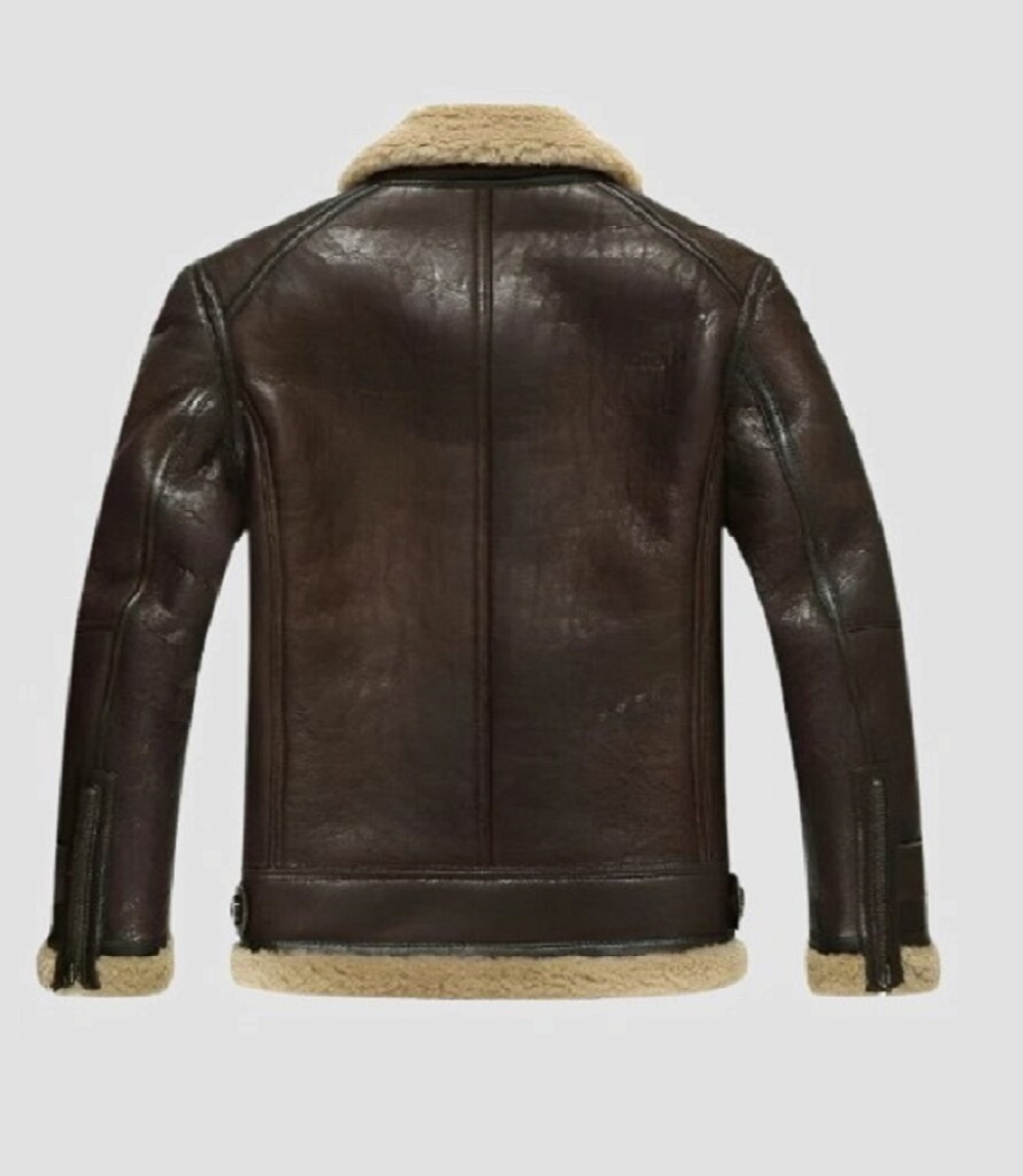 Shearling Bomber Vintage Brown Leather Jacket