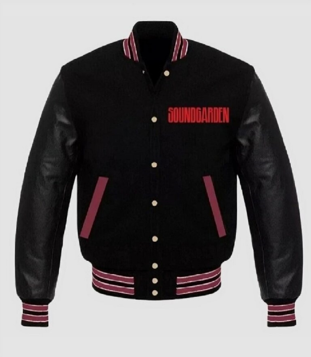 Soundgarden Bomber Jacket Wool Body & Leather Sleeves