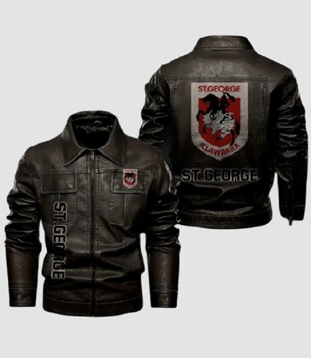 St. George Classic Rider Dark Brown Leather Fan Jacket