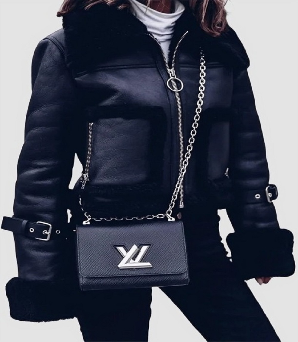 Stylish Moto Coat for Women Shearling Aviator Short Parka