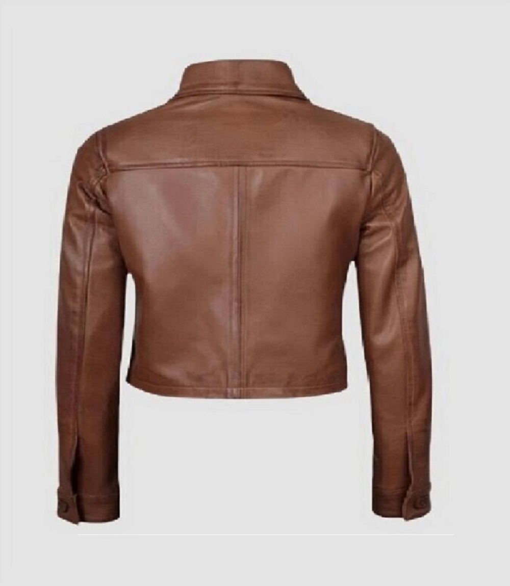 Women Brown Genuine Leather Jacket
