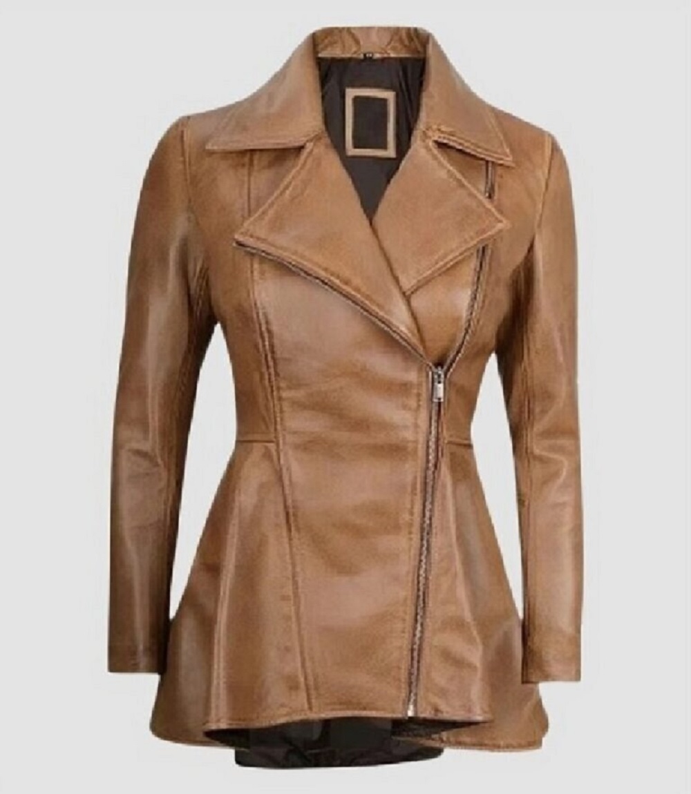 Women Camel Leather Jacket