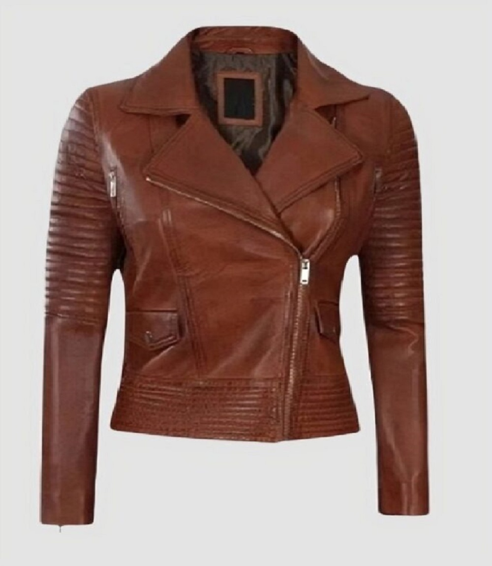 Women’s Biker Leather Jacket Vintage Style