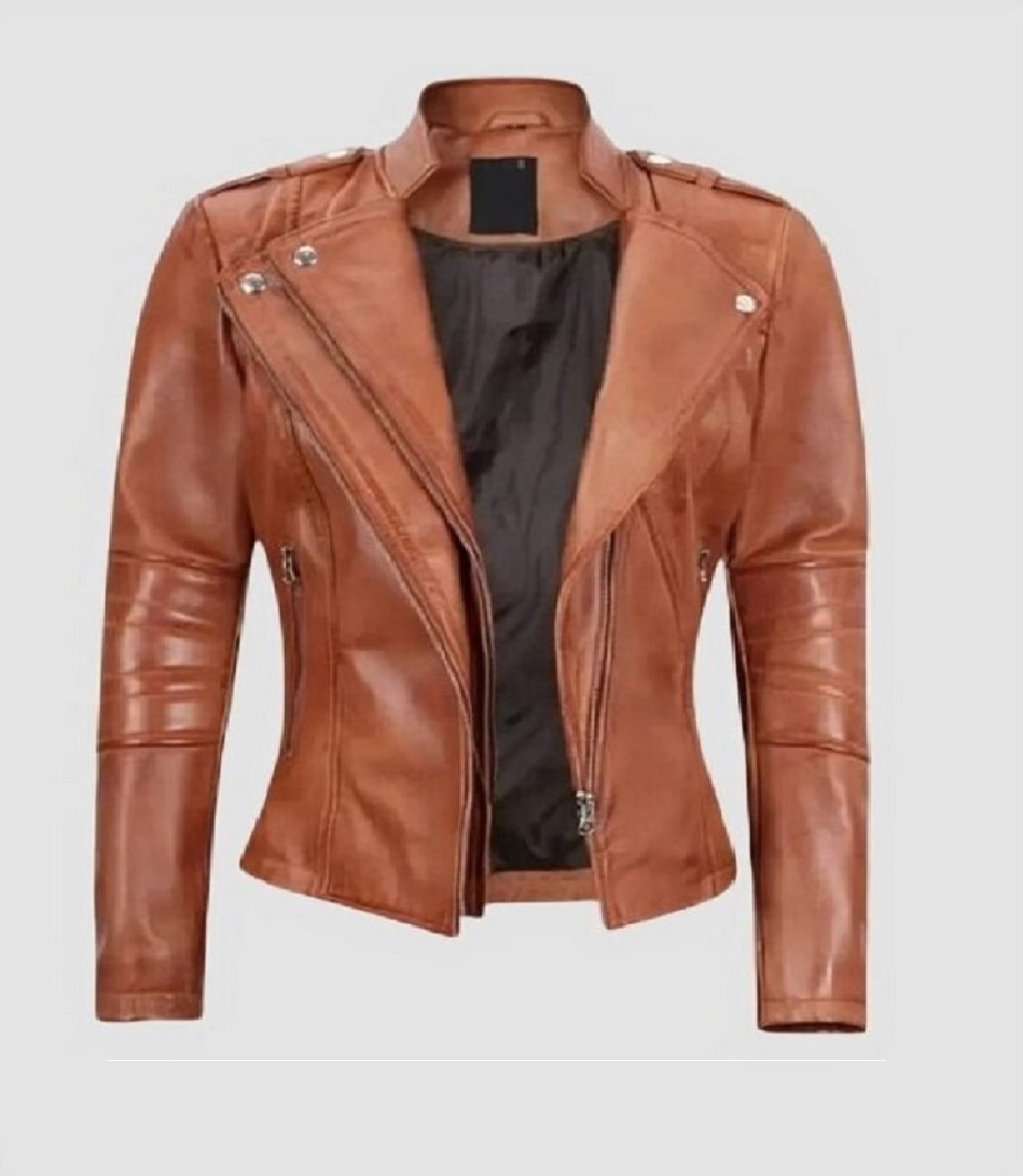 Women’s Camel Brown Leather Jacket