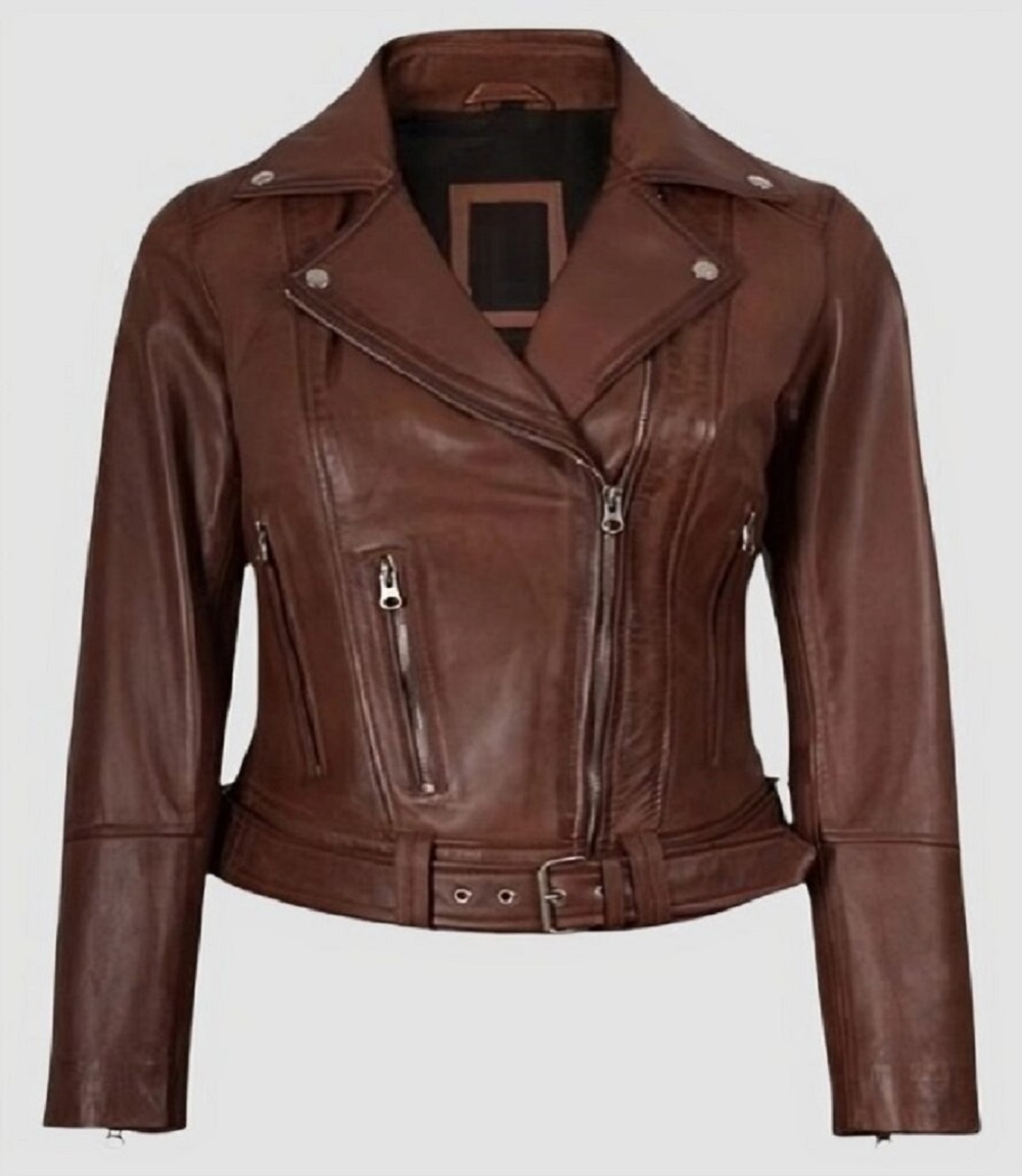 Women's Leather Jacket Biker Style